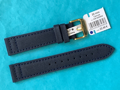 Uhrband eulit canvas leder - leder, 22